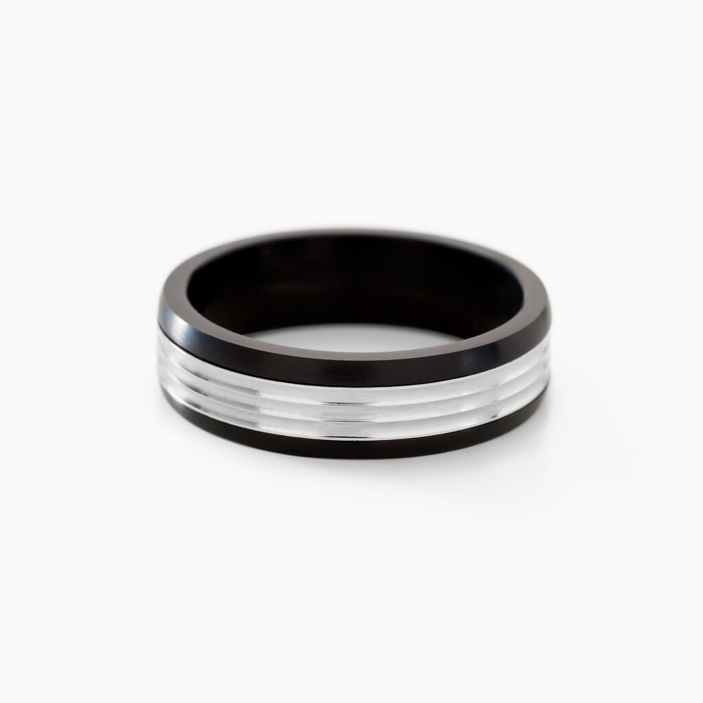 Bague Christell Acier Blanc - Bagues fantaisie Homme | Histoire d’Or