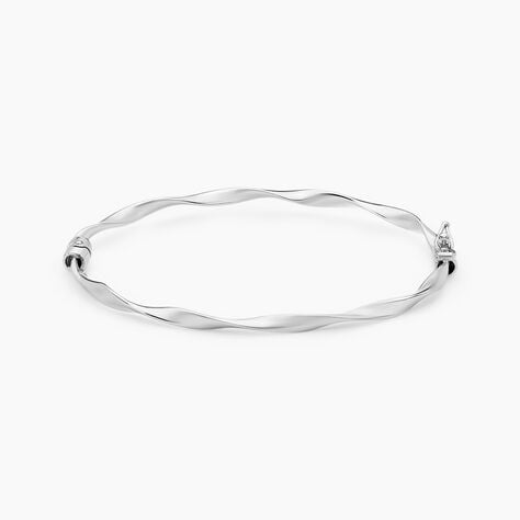 Bracelet Jonc Nathaelae Argent Blanc - Bracelets joncs Femme | Histoire d&rsquo;Or