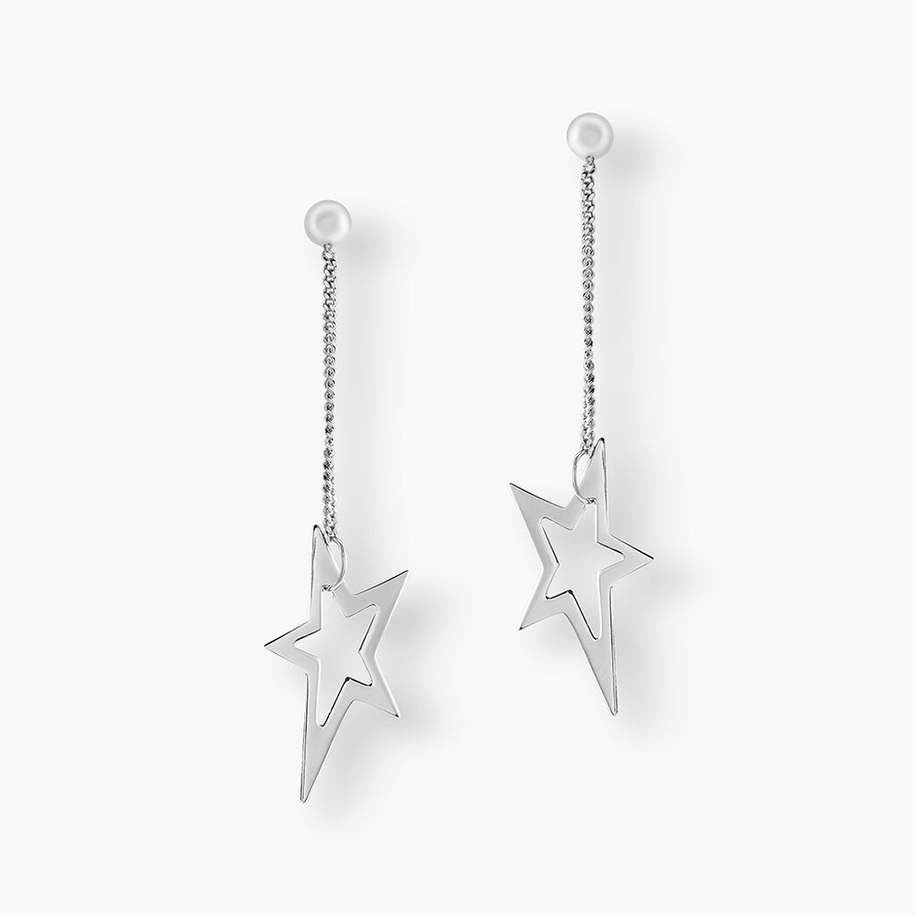 Boucles D'oreilles Pendantes Eloisa Argent Blanc - Boucles d'oreilles fantaisie Femme | Histoire d’Or
