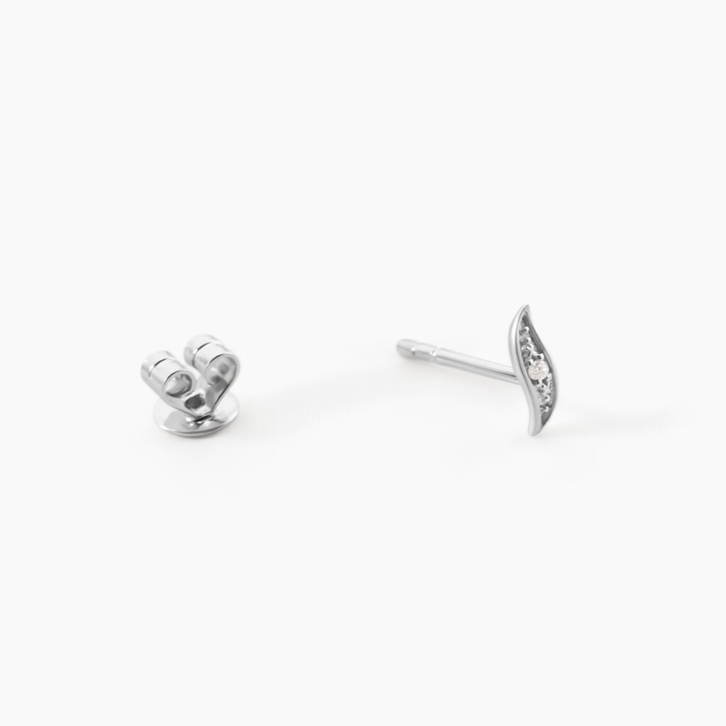 Boucles D'Oreilles Puces Subira Argent Blanc Oxyde De Zirconium - Boucles d'oreilles fantaisie Femme | Histoire d&rsquo;Or