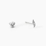 Boucles D'Oreilles Puces Subira Argent Blanc Oxyde De Zirconium - Boucles d'oreilles fantaisie Femme | Histoire d&rsquo;Or