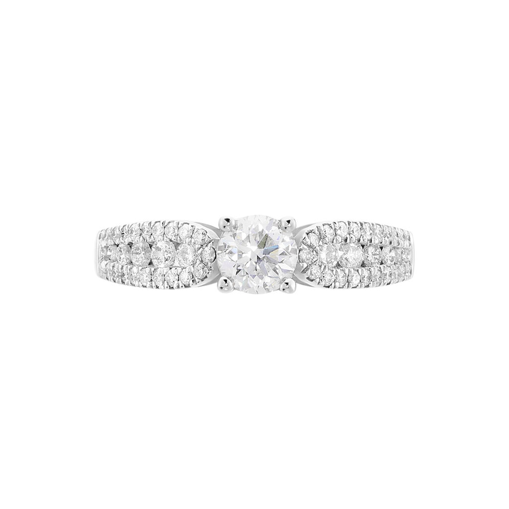 Bague Solitaire Stockholm Or Blanc Diamant - Bagues solitaires Femme | Histoire d’Or