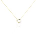 ABSOLU Damen Collier Gold Bicolor 375 (9 Karat) Diamant Wei&szlig; 0,07 ct Kreis - Colliers Femme | Histoire d&rsquo;Or