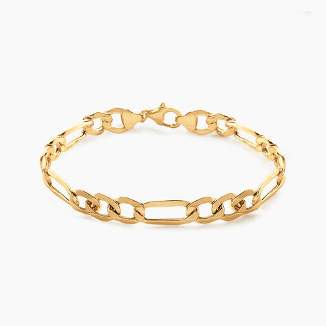 Bracelet Or Jaune Maille Alternée - Bracelets chaîne Homme | Histoire d’Or