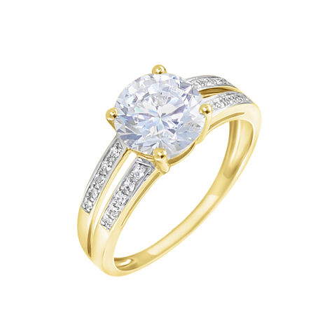 Bague Solitaire Or Jaune Anthyme Oxyde De Zirconium - Bagues solitaires Femme | Histoire d’Or