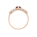 Bague Solitaire Accompagn&eacute; Or Rose Samanta Rhodolite - Bagues solitaires Femme | Histoire d&rsquo;Or