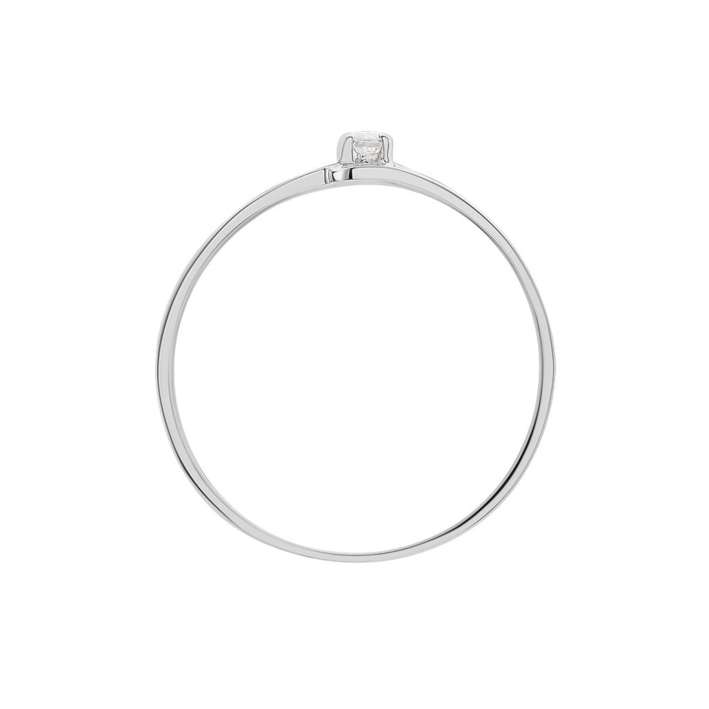 Bague Nesryne Or Blanc Oxyde De Zirconium - Bagues solitaires Femme | Histoire d’Or