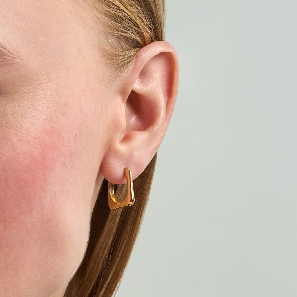 Cr&eacute;oles Beathag Argent Dor&eacute; A L'Or 750/1000 - Boucles d'oreilles cr&eacute;oles Femme | Histoire d&rsquo;Or
