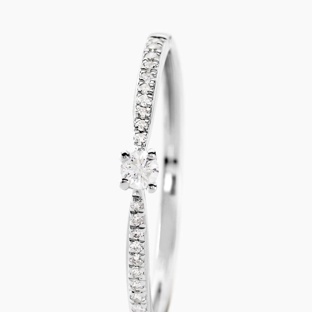 Bague Solitaire Hemera Or Blanc Diamant - Bagues solitaires Femme | Histoire d’Or