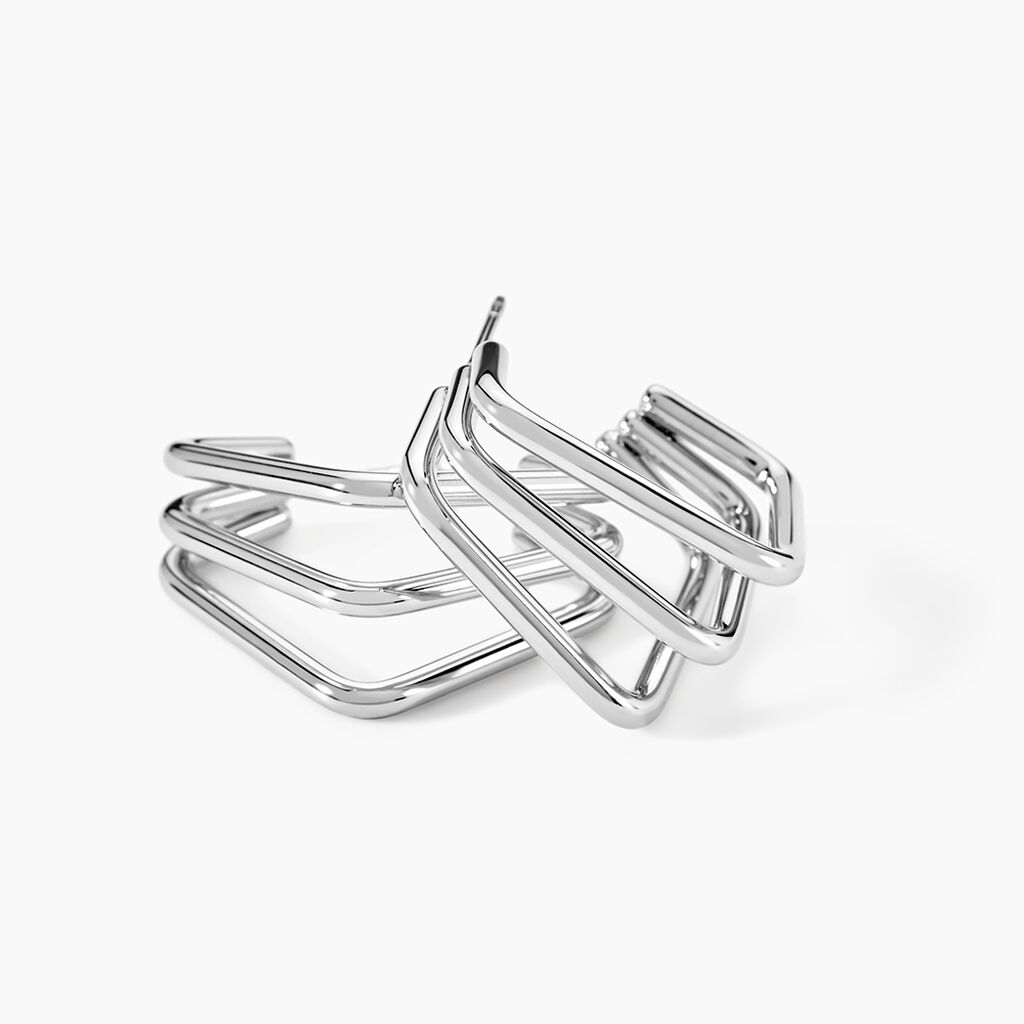 Cr&eacute;oles Stormie Acier Blanc - Boucles d'oreilles cr&eacute;oles Femme | Histoire d&rsquo;Or