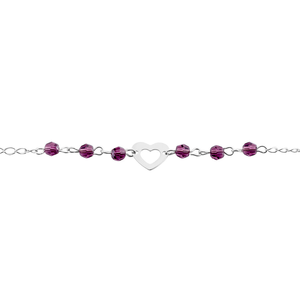 Bracelet Hazan Argent Blanc Pierre De Synthese - Bracelets Coeur Femme | Histoire d’Or