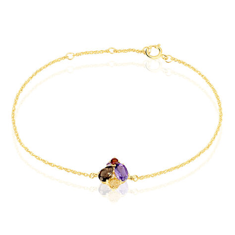 Bracelet Or Jaune Amethyste Et Quartz Et Citrine - Bracelets Femme | Histoire d’Or