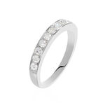 Demi-alliance Or Blanc Valentine Diamants Synthetique - Bijoux Femme | Histoire d&rsquo;Or