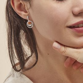 Boucles D'oreilles Argent Blanc Alanna Ambres - Boucles d'oreilles fantaisie Femme | Histoire d’Or