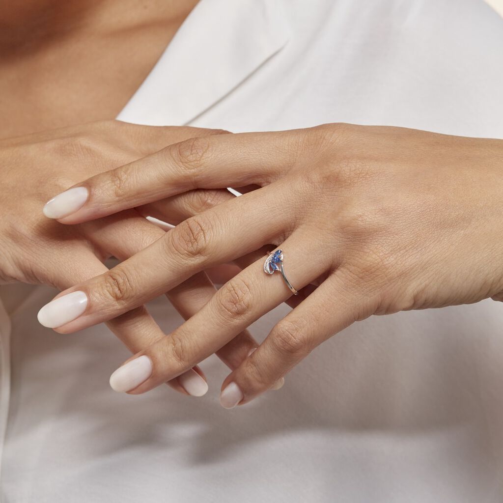 Bague Valy Or Blanc Saphir - Bagues avec pierre Femme | Histoire d’Or