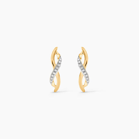 Boucles D'oreilles Puces Smina Or Jaune Diamant - Boucles d'oreilles pendantes Femme | Histoire d&rsquo;Or