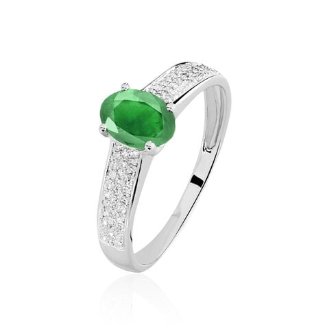 Bague Crista Or Blanc Emeraude Et Diamant - Bagues solitaires Femme | Histoire d&rsquo;Or