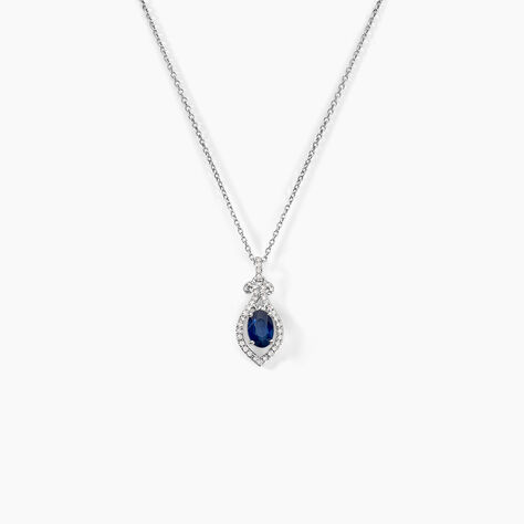 Collier Lys Or Blanc Saphir Et Diamant - Colliers Femme | Histoire d&rsquo;Or