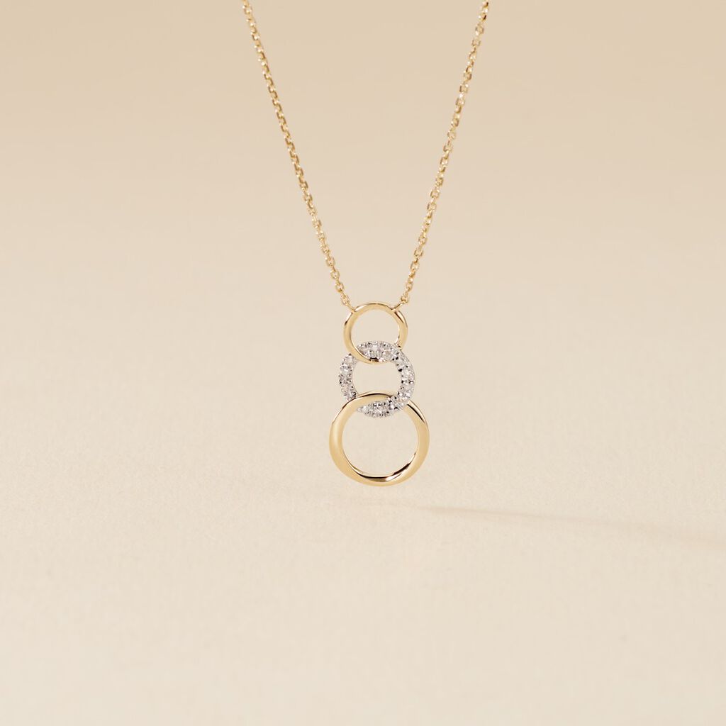 Collier Kristeen Or Bicolore Diamant Blanc - Colliers Femme | Histoire d&rsquo;Or