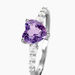Bague Or Blanc Fany Améthyste Oxydes De Zirconium - Bagues solitaires Femme | Histoire d’Or