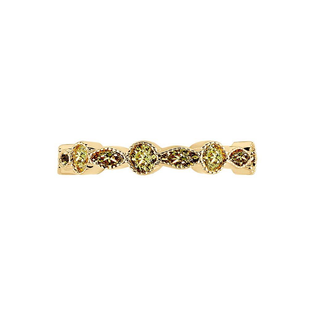 Bague Mencia Plaque Or Jaune Oxyde De Zirconium - Bagues avec pierre Femme | Histoire d’Or