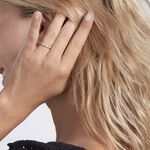 Demi-alliance Or  Jaune  Valentine Diamant Synthetique - Bijoux Femme | Histoire d&rsquo;Or