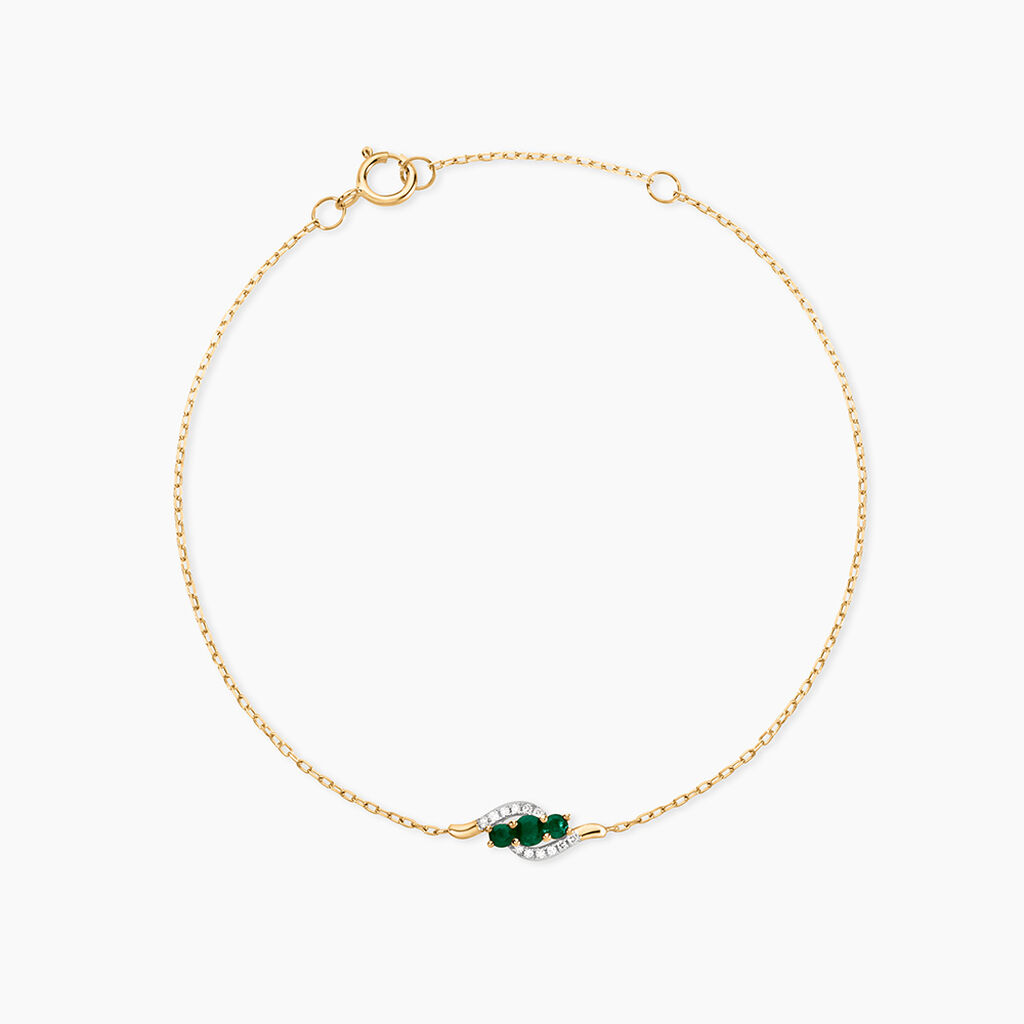 Bracelet Trinitie Or Jaune Emeraude Diamant - Bracelets Femme | Histoire d&rsquo;Or