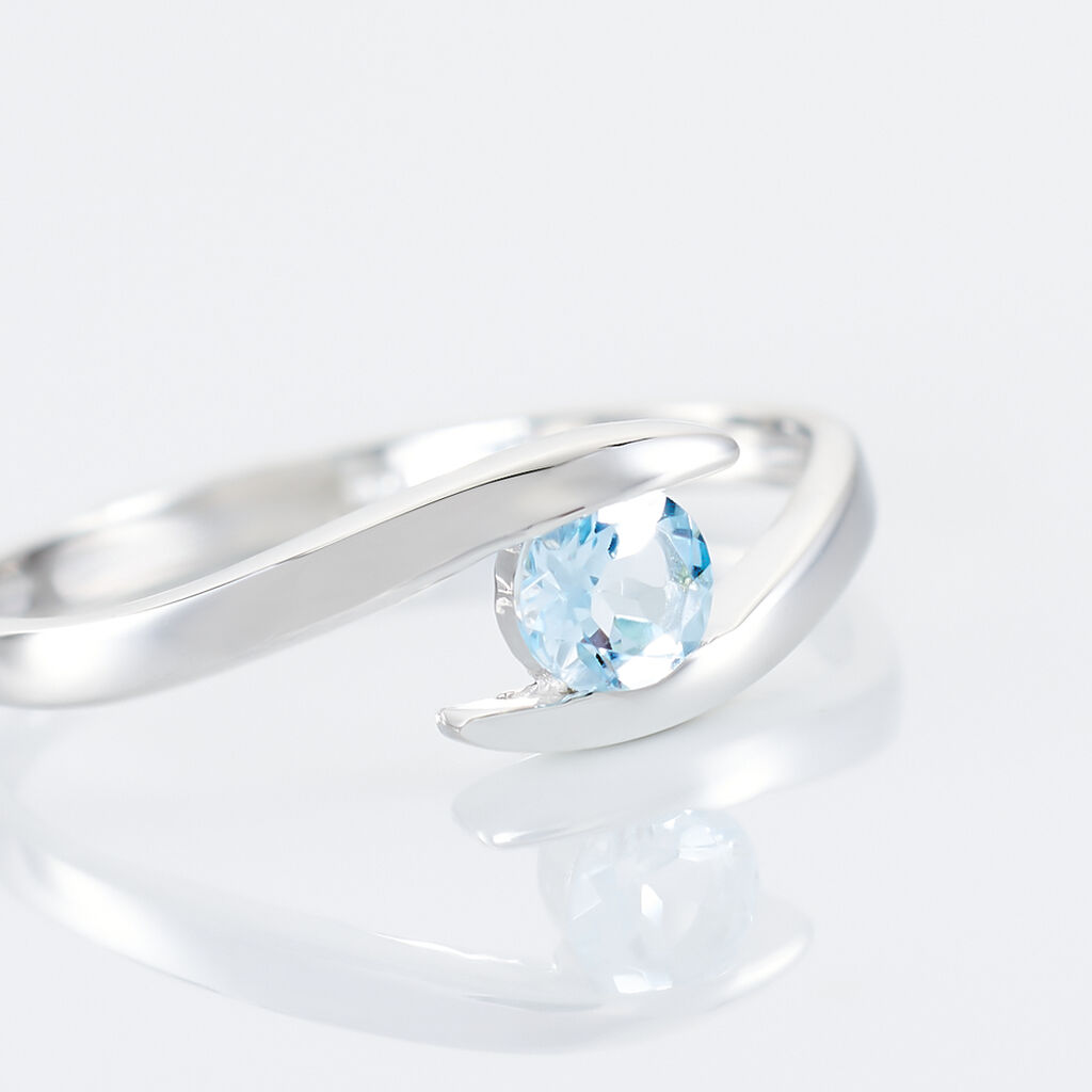Bague Tiphaine Or Blanc Topaze - Bagues solitaires Femme | Histoire d’Or