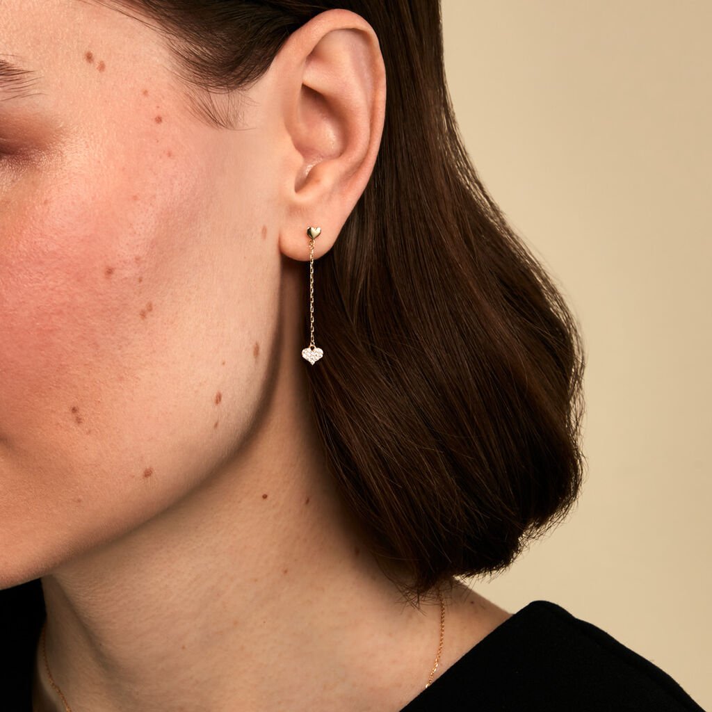 Boucles D'Oreilles Pendantes Cheri Or Jaune Oxyde - Boucles d'oreilles pendantes Femme | Histoire d&rsquo;Or