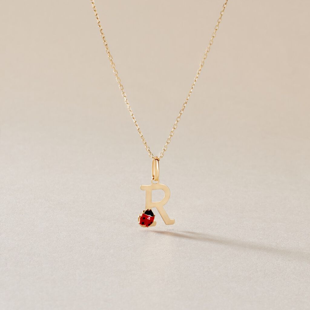 Pendentif Helidie Coccinelle Lettre Or Jaune - Pendentifs Enfant | Histoire d&rsquo;Or
