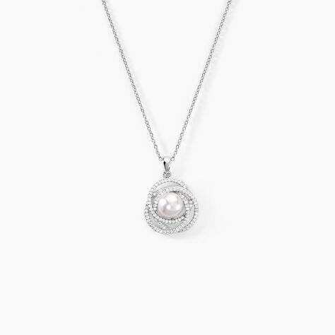 Collier Matilda Argent Blanc Perle De Culture Et Oxyde De Zirconium - Colliers Femme | Histoire d’Or