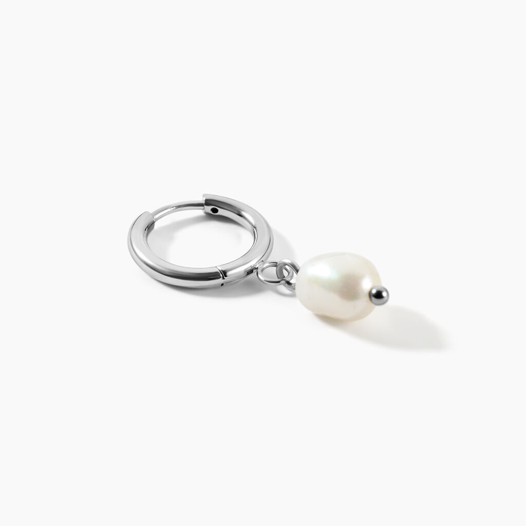 Boucles D'Oreilles Pendantes Pearl Acier Blanc Pierre De Synthese - Boucles d'oreilles fantaisie Homme | Histoire d&rsquo;Or