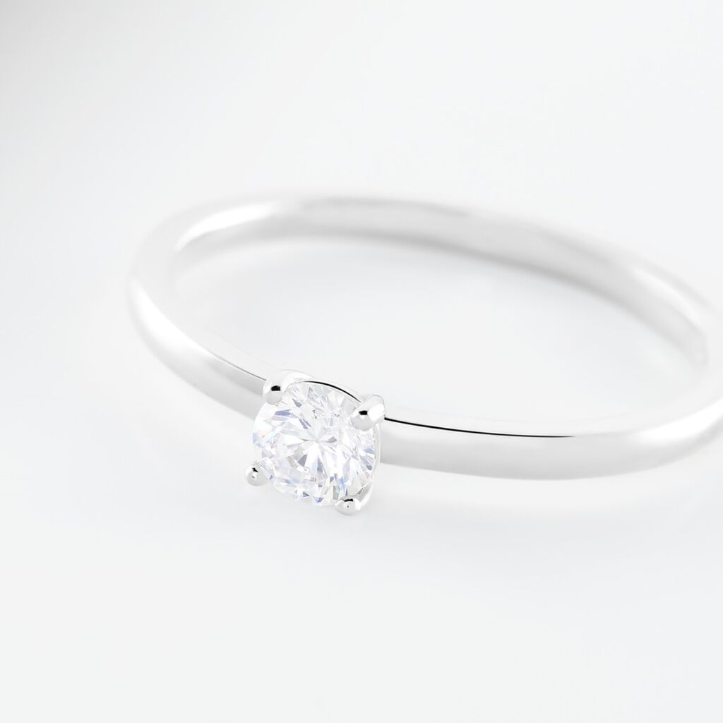 Bague Solitaire Stella Argent Blanc Oxyde De Zirconium - Bagues solitaires Femme | Histoire d’Or