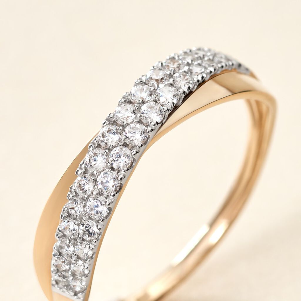 Bague Aglae Or Jaune Oxyde De Zirconium - Bagues avec pierre Femme | Histoire d&rsquo;Or