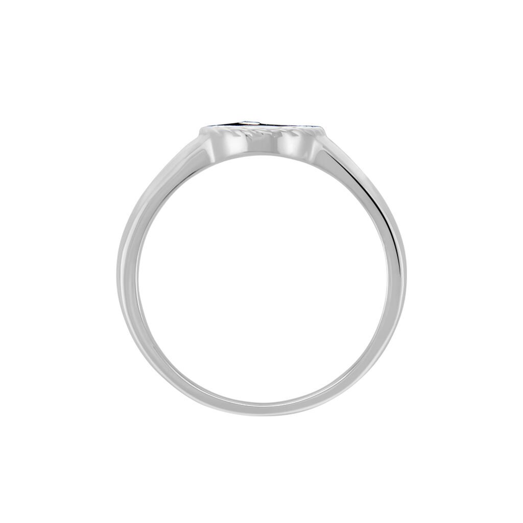 Bague Argent Blanc Lugus Email Et Oxyde De Zirconium - Bagues solitaires Femme | Histoire d&rsquo;Or