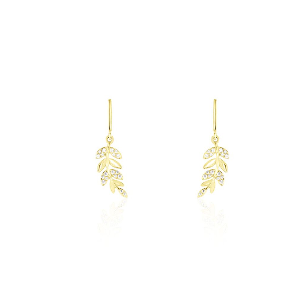 Boucles D'oreilles Pendantes Or Jaune Nahia Oxydes De Zirconium - Boucles d'oreilles pendantes Femme | Histoire d’Or