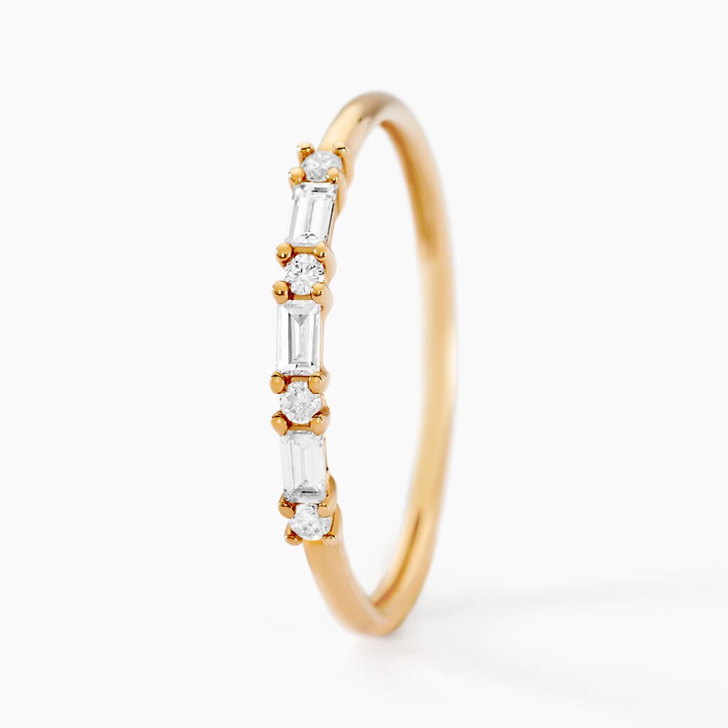 Alliance Biagio Or Jaune Diamant Synth&eacute;tique - Alliances Femme | Histoire d&rsquo;Or