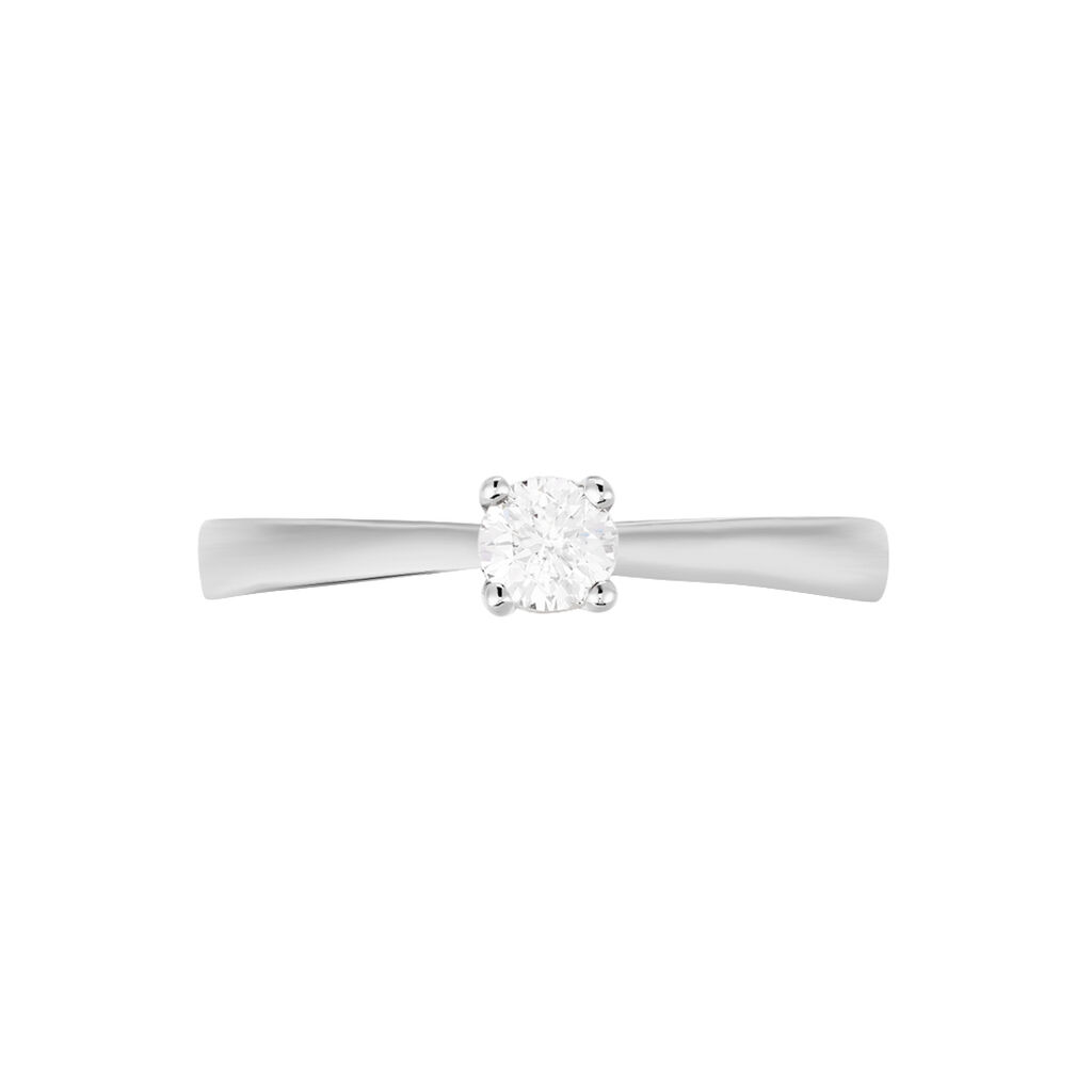 Bague Solitaire Victoria Or Blanc Diamant - Bagues solitaires Femme | Histoire d’Or