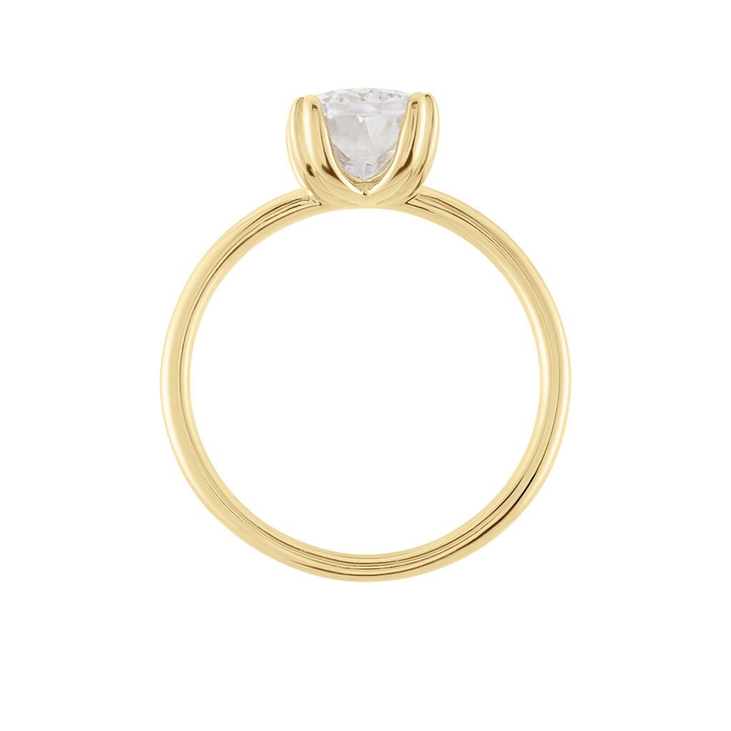 Bague Solitaire Plaqué Or Liber Oxyde De Zirconium - Bagues solitaires Femme | Histoire d’Or