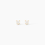 Boucles D'oreilles Puces Leidi Or Jaune Oxyde De Zirconium - Clous d'oreilles Famille | Histoire d&rsquo;Or