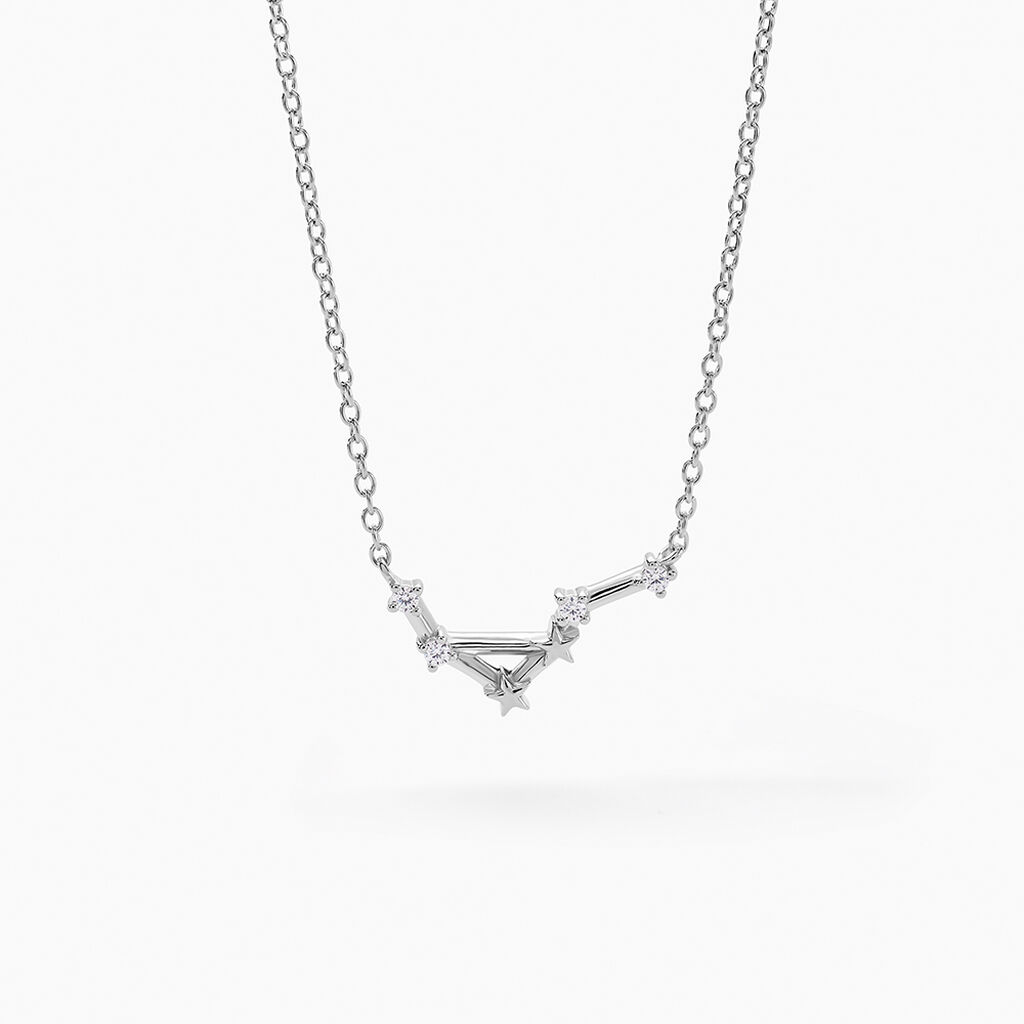 Collier Vega Argent Blanc Oxyde De Zirconium - Colliers Zodiaque Femme | Histoire d&rsquo;Or