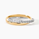 Alliance Double Anneaux Ruban Plat Or Bicolore - Alliances Unisex | Histoire d&rsquo;Or