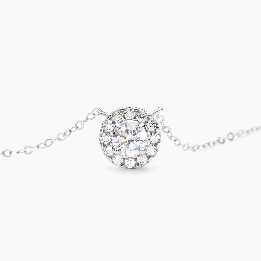 Collier Eurycide Or Blanc Oxyde De Zirconium - Colliers Femme | Histoire d&rsquo;Or