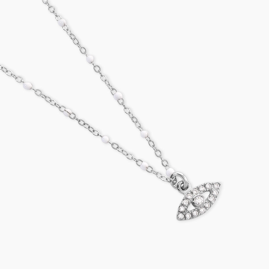 Collier Polka Argent Blanc Oxyde De Zirconium - Colliers fantaisie Femme | Histoire d&rsquo;Or