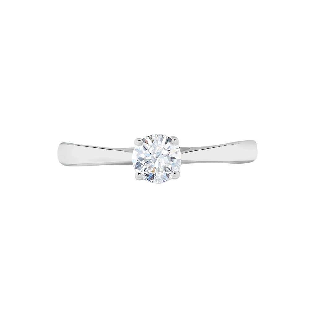 Bague Solitaire Fiona Or Blanc Diamant Synthetique - Bagues solitaires Femme | Histoire d’Or