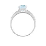 Bague Solitaire Carmelice Or Blanc Topaze Et Oxyde De Zirconium - Bagues solitaires Femme | Histoire d&rsquo;Or