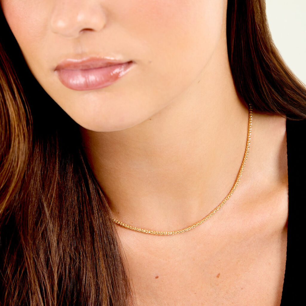 Collier Big Love Argent Dor&eacute; A L'Or 750/1000 - Bijoux sans pierre Femme | Histoire d&rsquo;Or