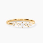 Bague Elkan Or Jaune Diamant Synth&eacute;tique - Bagues solitaires Femme | Histoire d&rsquo;Or