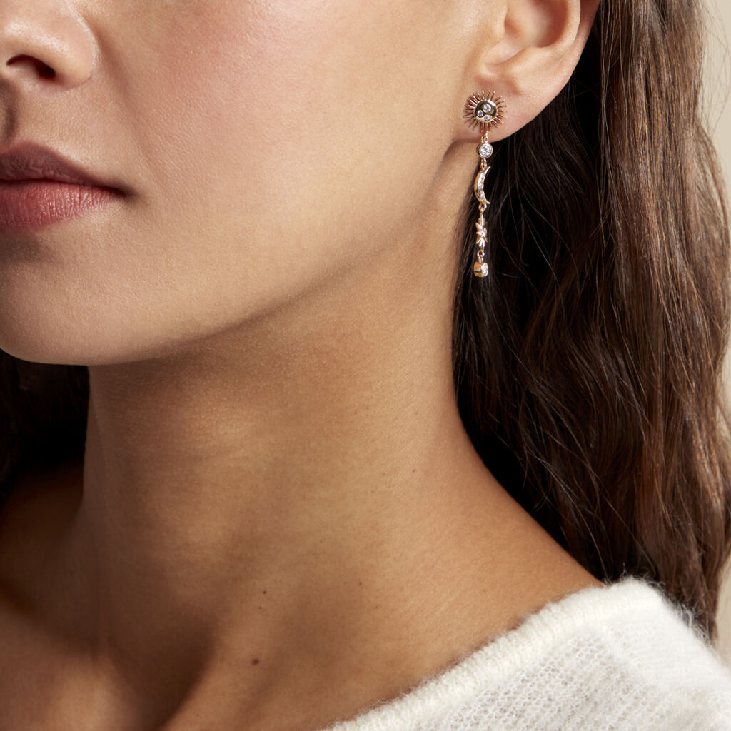 Boucles D'oreilles Pendantes Cassiopee Plaqué Or Jaune Oxyde - Boucles d'oreilles pendantes Femme | Histoire d’Or