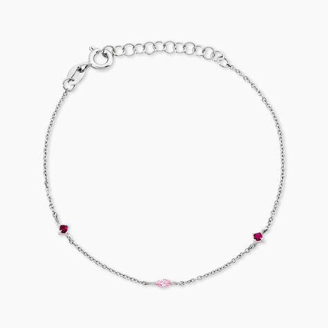 Bracelet Summer Burgundy Argent Blanc Oxyde De Zirconium -  Femme | Histoire d&rsquo;Or